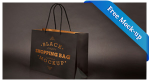 Download Free Black Shopping Bag Mock-up PSD File