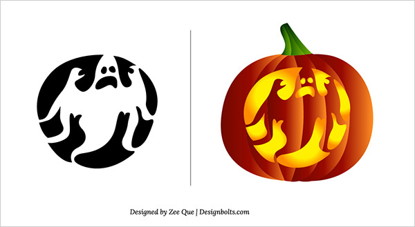 10 Free Halloween Scary Pumpkin Carving Patterns & Stencils