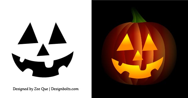 Free Simple Easy Pumpkin Carving Stencils Patterns For Kids 2014