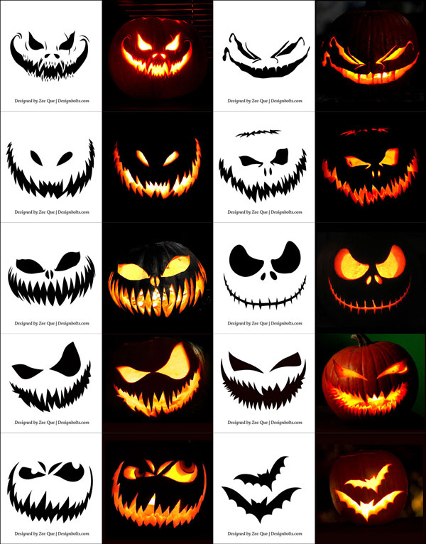 850+ Free Printable Halloween Pumpkin Carving Stencils, Patterns, Designs, Faces & Ideas