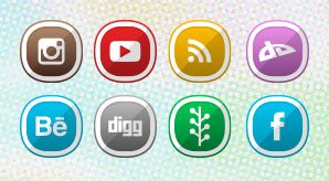 Free Cute Shaded Social Media Icons for 2015 Blogs & Websites (2)