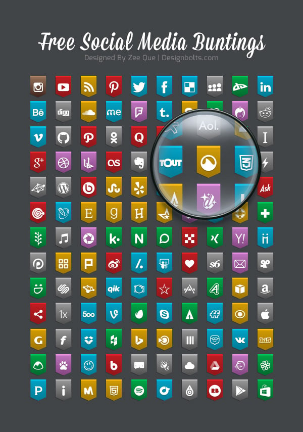 130 Free Social Media Bunting Icons - PNG Icons