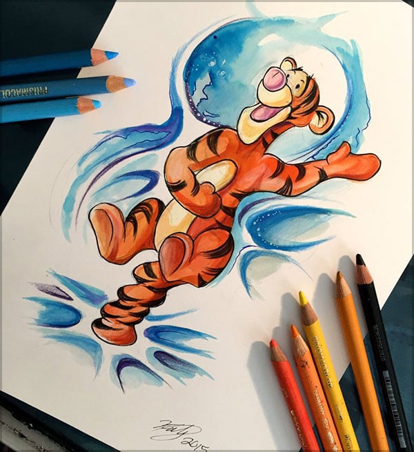 Cartoon Color Pencil Drawing