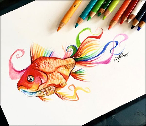 20+ Amazing Colour Pencil Drawings by Katy Designbolts
