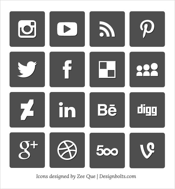 Download 150 Free Simple Vector Social Media Icons Set 2015