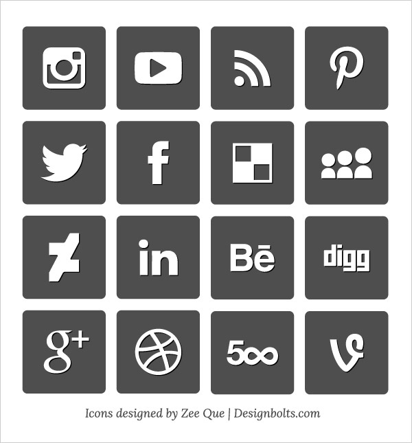 vector simple social media icons