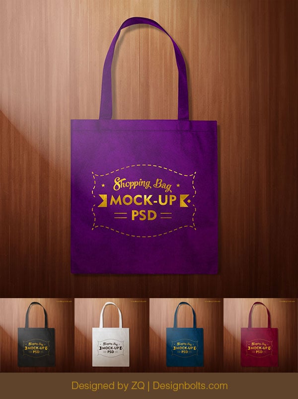 Download Free Simple Black Shopping Bag Mock-up PSD File