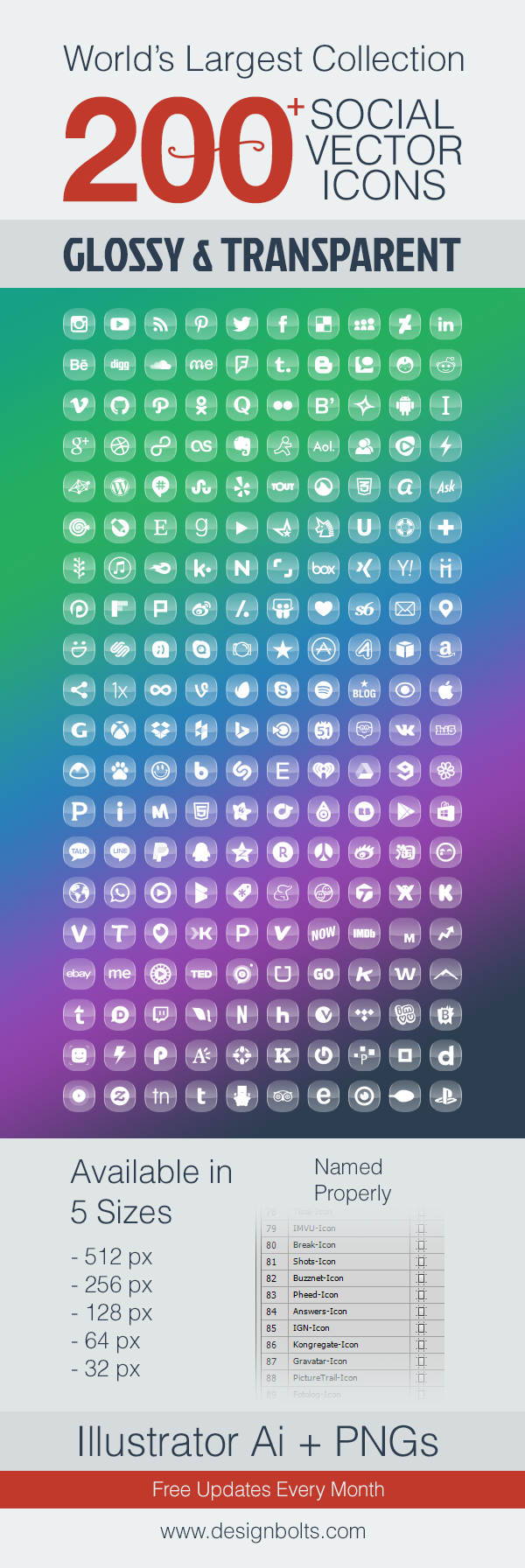 200+ Glossy \u0026 Transparent Social Media Icons | Free \u0026 Premium Version