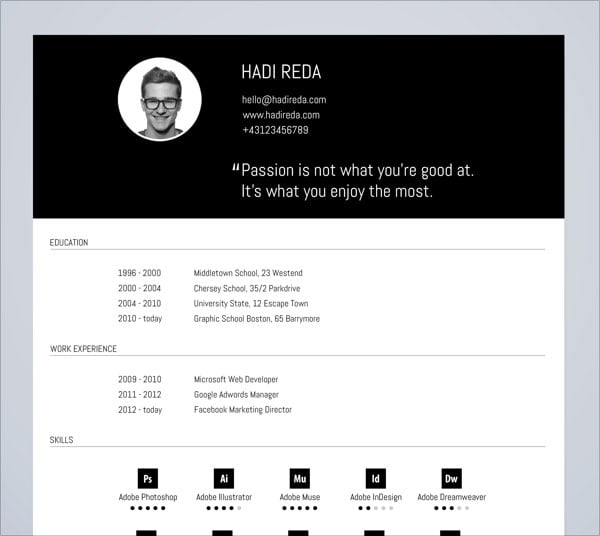 Photoshop Resume Template Free from www.designbolts.com