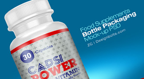 Download Food Supplement Packaging Bottle Mock Up Psd