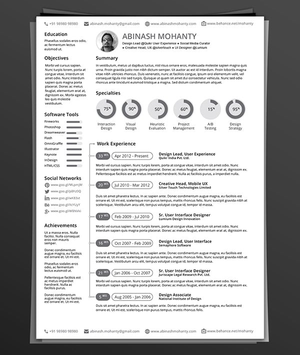 50  beautiful free resume  cv  templates in ai  indesign  u0026 psd formats