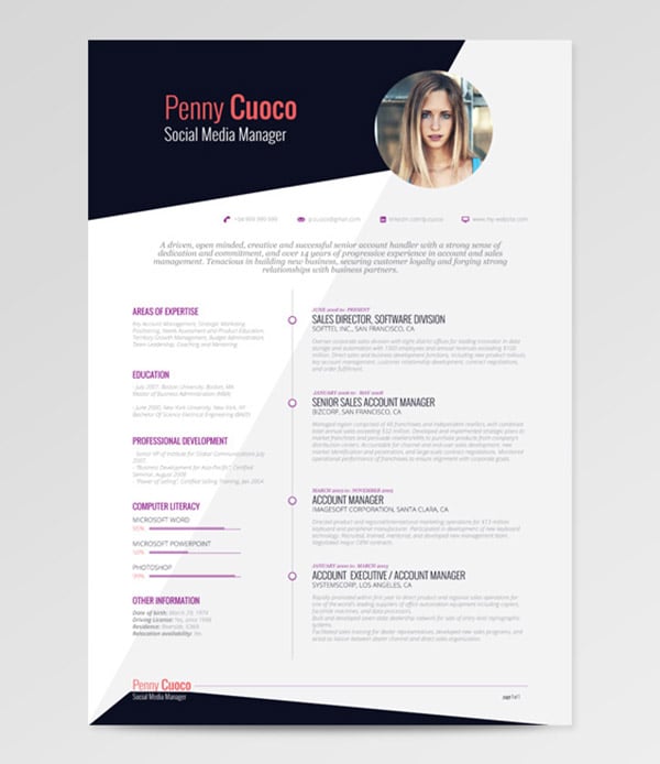 free adobe illustrator resume templates