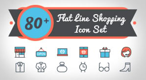 Free-flat-line-shopping-icon-set