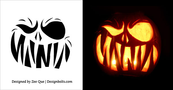 10 Free Scary Halloween Pumpkin Carving Patterns / Stencils & Ideas ...