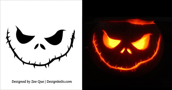 10 Free Scary Halloween Pumpkin Carving Patterns / Stencils & Ideas ...