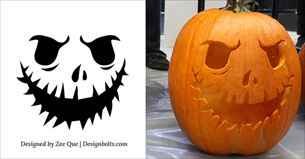 10 Free Printable Scary Halloween Pumpkin Carving Patterns Stencils 