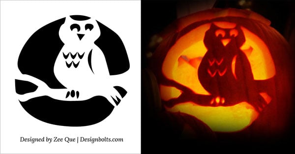 15 Free Printable Scary Halloween Pumpkin Carving Stencils / Patterns ...