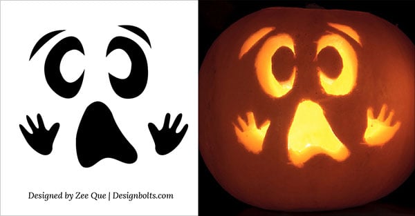 Ghost Pumpkin Stencil Carving Ideas