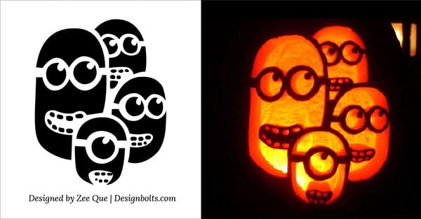 10 Best Free Minion Pumpkin Carving Stencils / Patterns & Ideas for ...