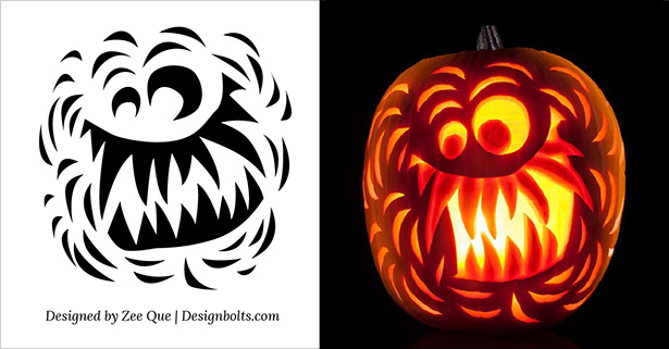 Free Halloween Scary Pumpkin Carving Stencils / Patterns / Templates ...