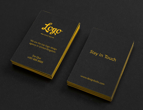 Download Free Black Vertical Business Card Mock-up PSD | Embossed ...