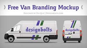 Download Free Free Van Branding Mock Up Ai Eps Format PSD Mockup Template