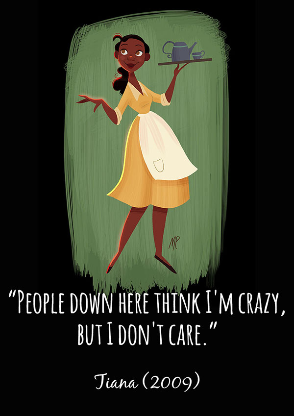 Beautiful Illustrations of Disney Princesses with Inspirational Quotes