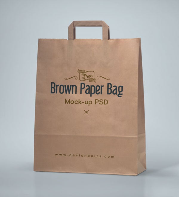 Download Free High Quality Brown Shopping Bag Packaging Mock Up Psd File