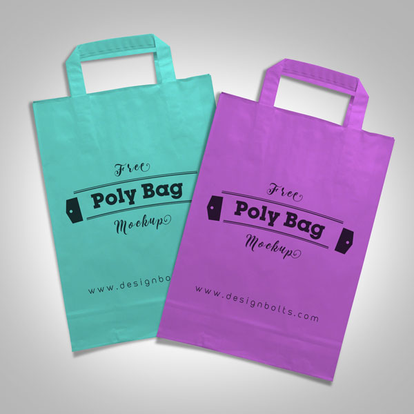 Free White-Plastic Polly Shopping Bag Mock-up PSD