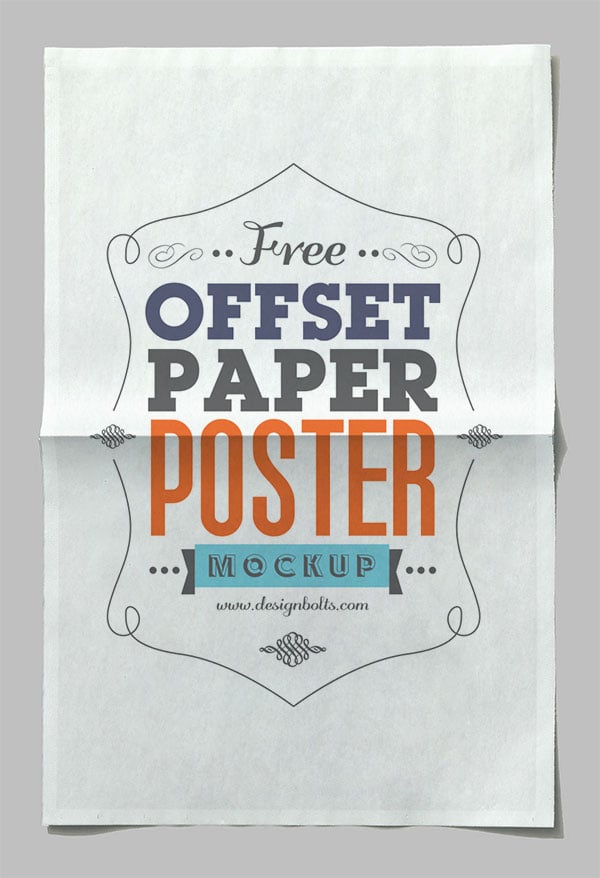 Download Free Offset Paper Horizontal Poster Mock Up Psd File PSD Mockup Templates