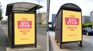 2-Free-HQ-Outdoor-Advertising-Bus-Shelter-Mock-up-PSD-Files