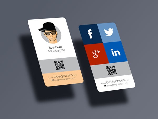 Download Free Rounded Corner Vertical Business Card Mock Up Psd