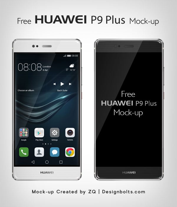 Download Free Vector Huawei P9 Plus Mockup in Ai & EPS Format