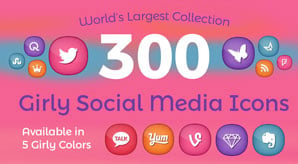 Free-Premium 300 Cute Girly Social Media Icons in Ai, PNG format