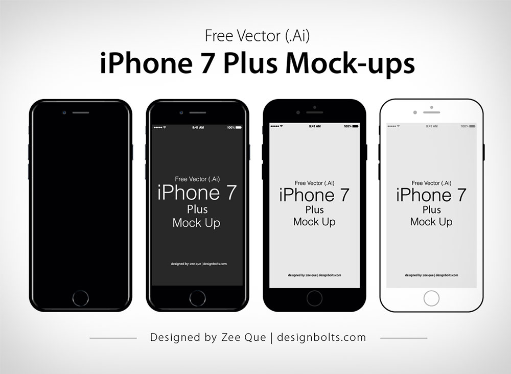 Download Free Vector Flat Official Apple Iphone 7 Plus Mock Up In Ai Eps Format