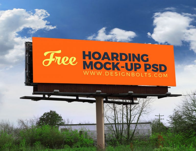 2 Free Outdoor Advertising Billboard (Hoarding) Mockup PSD Files