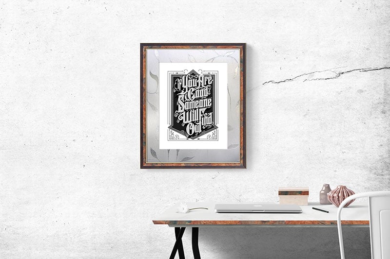 Free Wall Photo Frame Mockup Psd