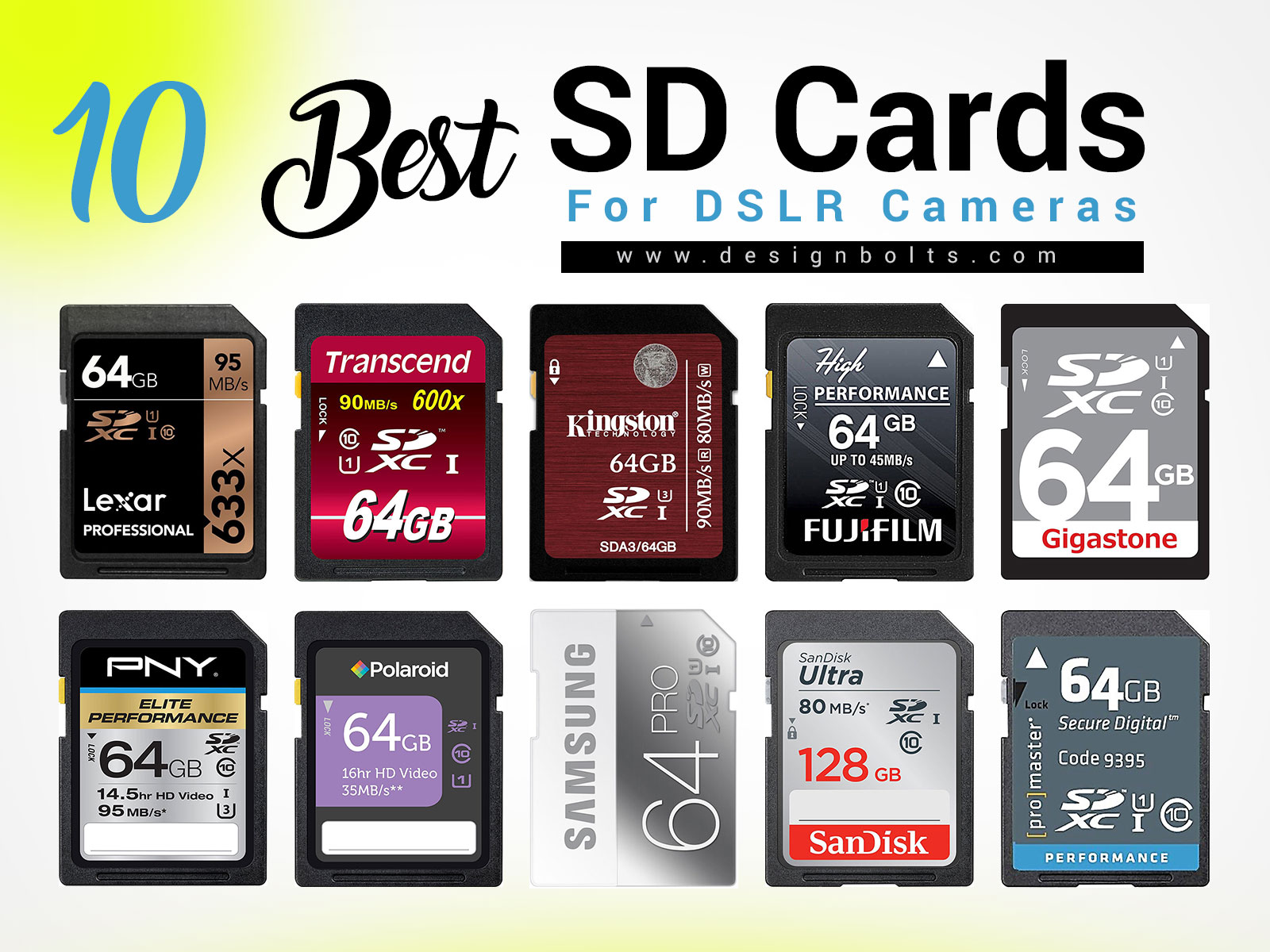 10 Best Fastest 64 Gb 128 Gb Sd Memory Cards For Dslr Cameras