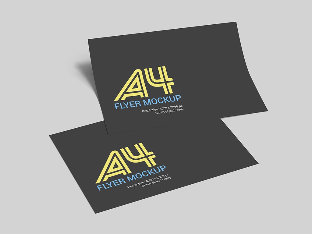 Download Free A4 Size Landscape Flyer Mockup Psd PSD Mockup Templates