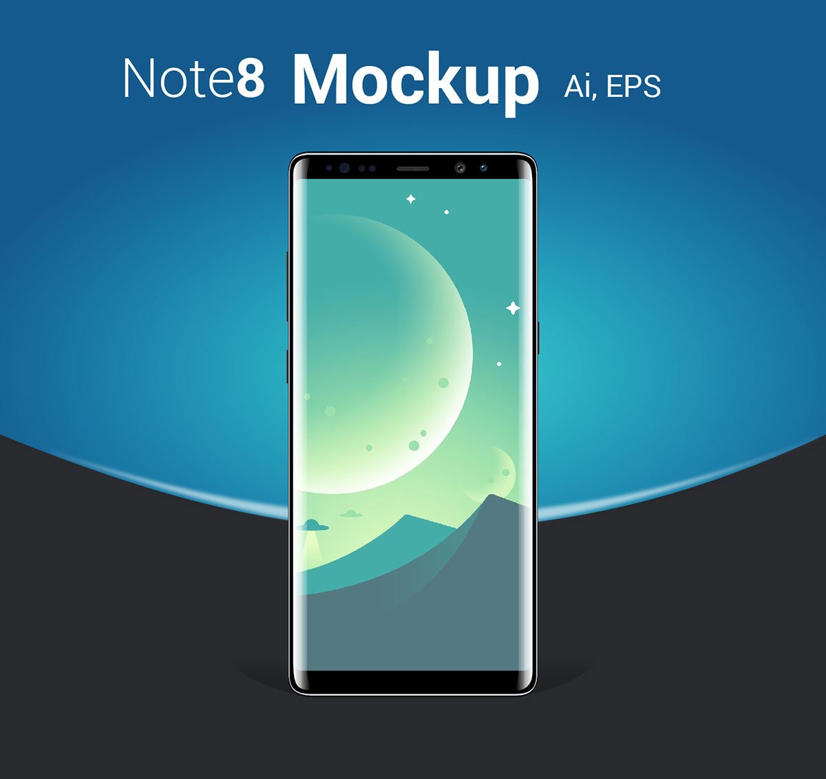 Download Free Samsung Galaxy Note8 Design Phone Mockup PSD, Ai & EPS