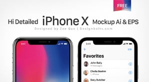 Free Vector Apple Iphone X Mockup In Ai Eps