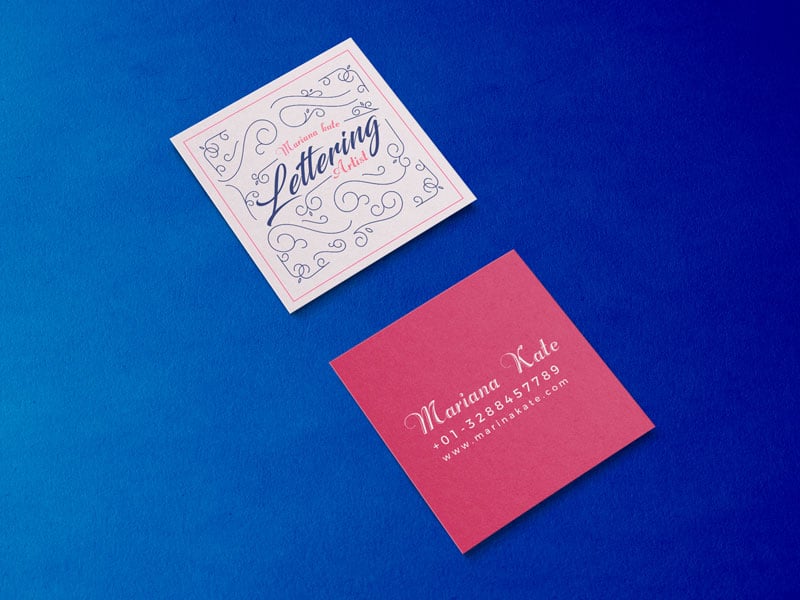 Download Free Front & Back Square Business Card Mockup PSD ...