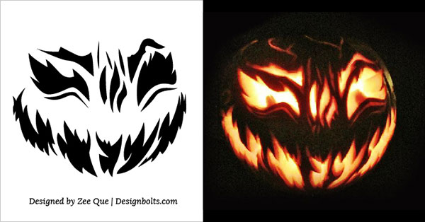 10 Free Printable Scary Pumpkin Carving Patterns, Stencils & Ideas 2014