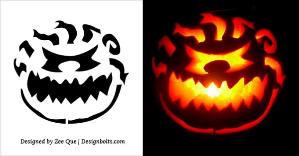 5 Free Scary Halloween Jack O Lantern Pumpkin Carving Stencils Printable Patterns Ideas 2017