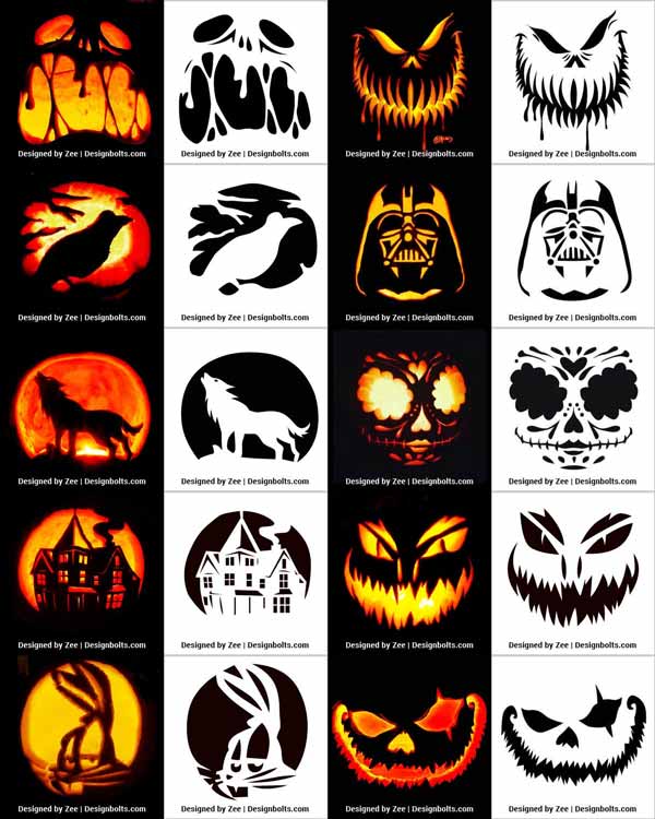 420+ Free Printable Halloween Pumpkin Carving Stencils, Patterns ...