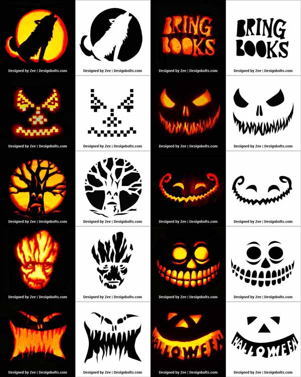 420+ Free Printable Halloween Pumpkin Carving Stencils, Patterns ...