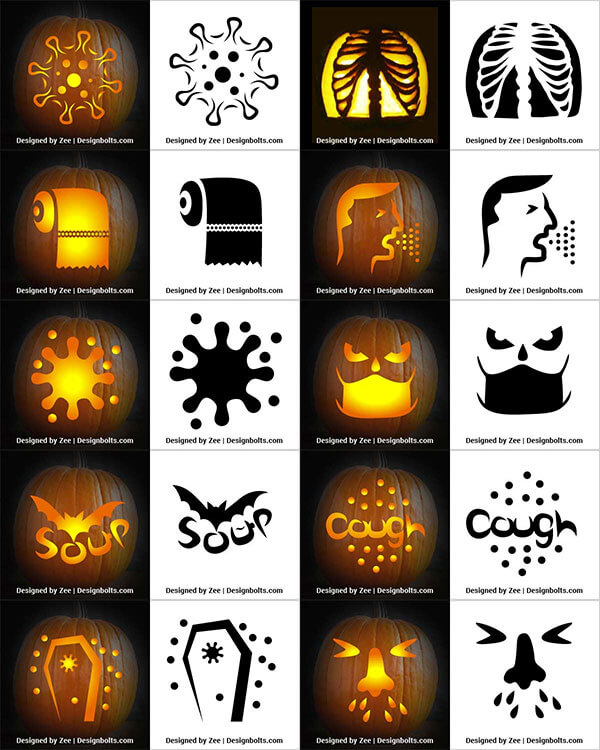 850+ Free Printable Halloween Pumpkin Carving Stencils, Patterns, Designs, Faces & Ideas