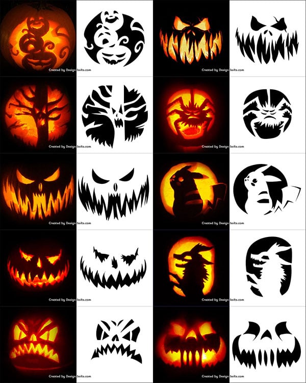 Scary Pumpkin Carving Ideas Printable