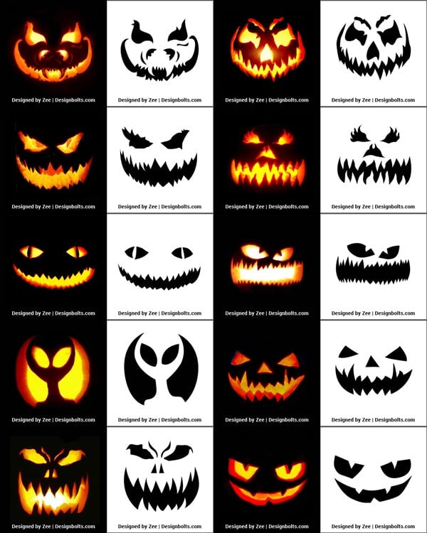 420+ Free Printable Halloween Pumpkin Carving Stencils, Patterns ...