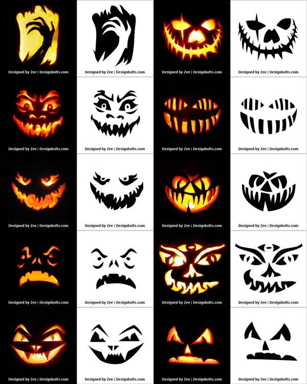 850+ Free Printable Halloween Pumpkin Carving Stencils, Patterns, Designs, Faces & Ideas